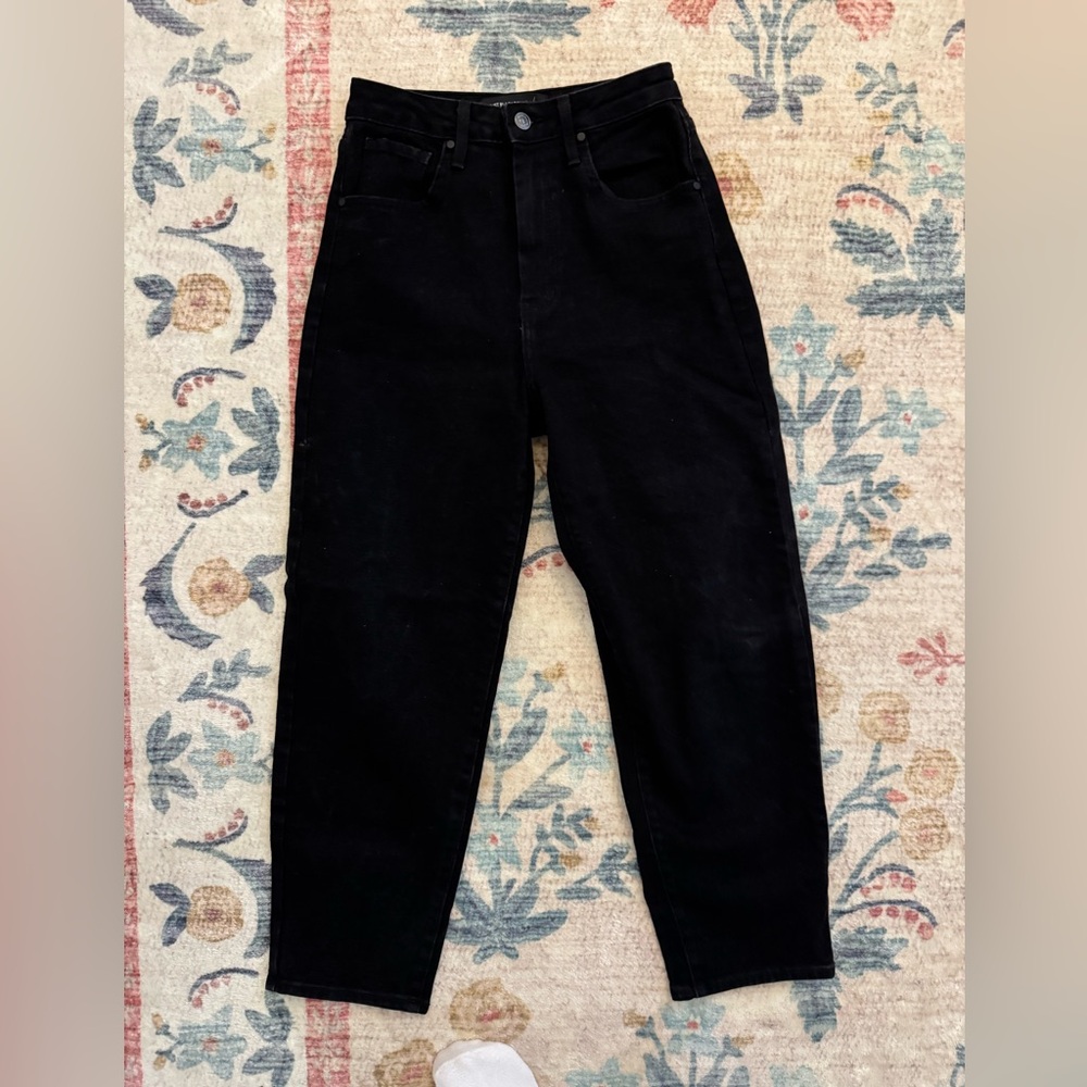Black barrel leg jeans